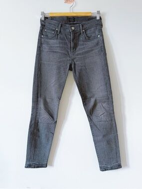 Citizens of Humanity Rocket Crop Mid Rise Skinny Grey Jeans Pants Sz 25 Denim